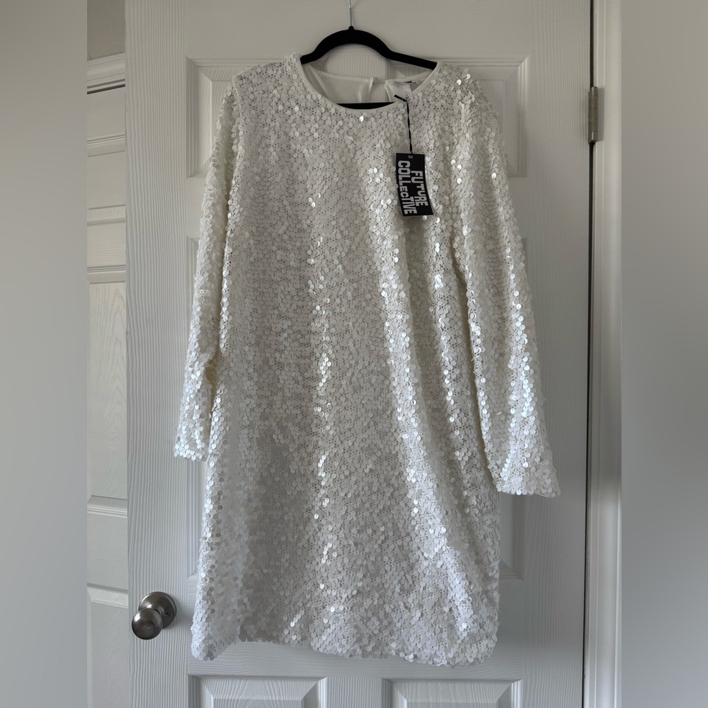 White Sequin Dress future collective